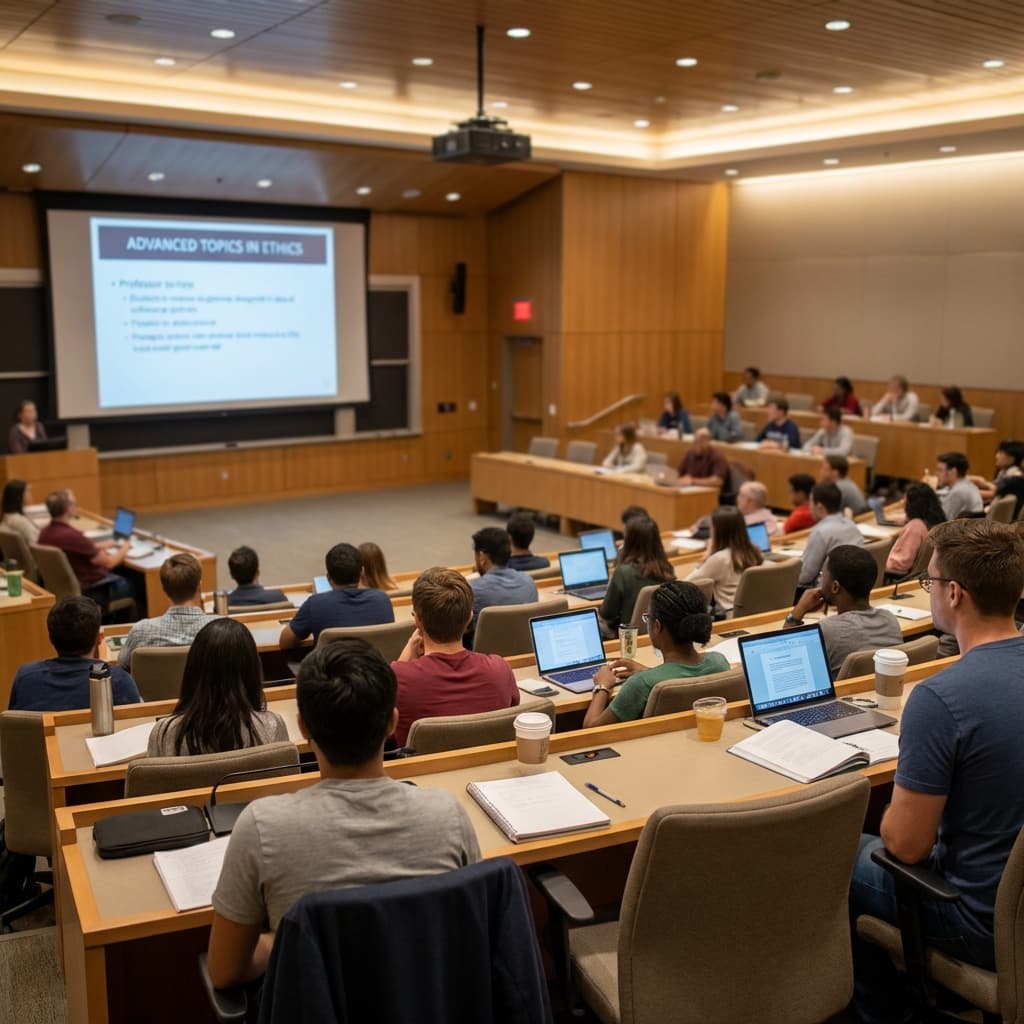 Classroom or lecture hall with students learning